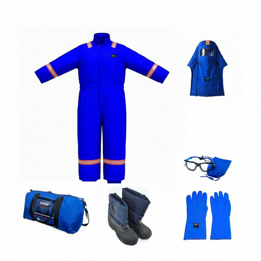 GERF® Waterproof Cryogenic Suit Safety Kit | Full-Body PPE | Scuba Hood + Certified Gloves + Carry Bag | -196°C