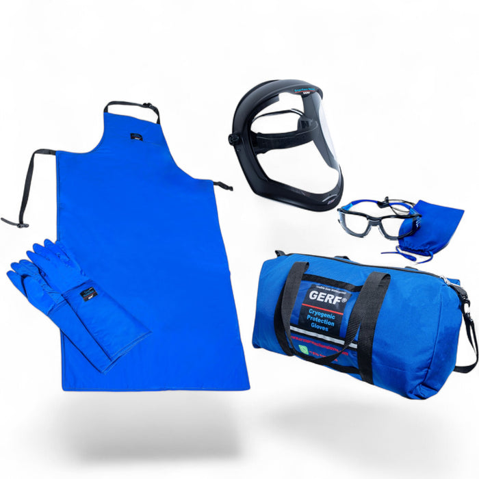 GERF® cryogenic protection kit Standard Line with apron, gloves, face shield, goggles and carry bag