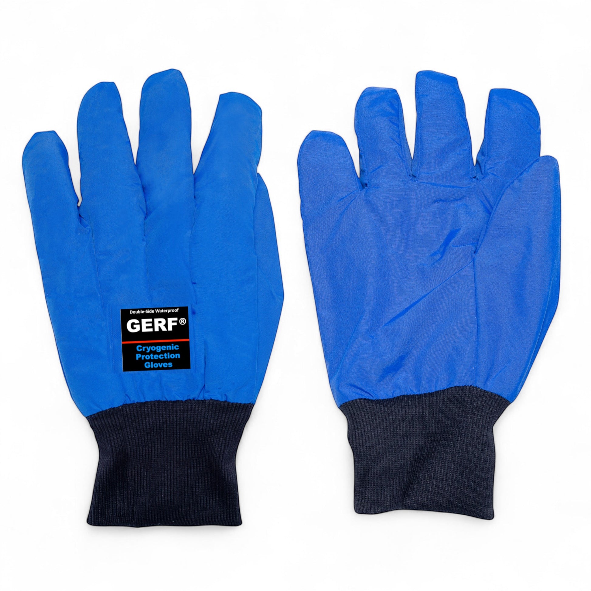 GERF® Certified Cryogenic Gloves, azules, impermeables, para protección contra temperaturas ultra bajas hasta -196°C.