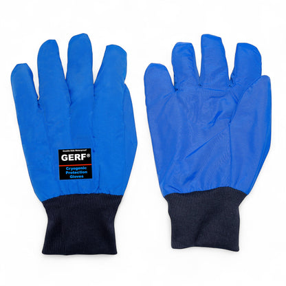 GERF® Certified Cryogenic Gloves, azules, impermeables, para protección contra temperaturas ultra bajas hasta -196°C.