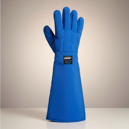 GERF® Certified Cryogenic Gloves azules de doble impermeabilidad con agarre extra para protección contra frío extremo hasta -196°C.