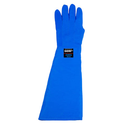 Guantes criogénicos GERF® Certified Cryogenic Gloves de color azul, impermeables y con agarre extra para protección contra temperaturas ultrafrías.