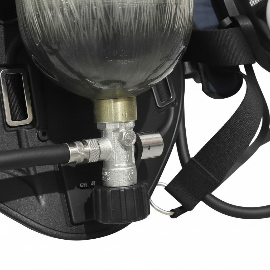 Cilindro de fibra de carbono GERF SAFETY de 6.8L para equipo de respiración autónomo SCBA con válvula de alta presión