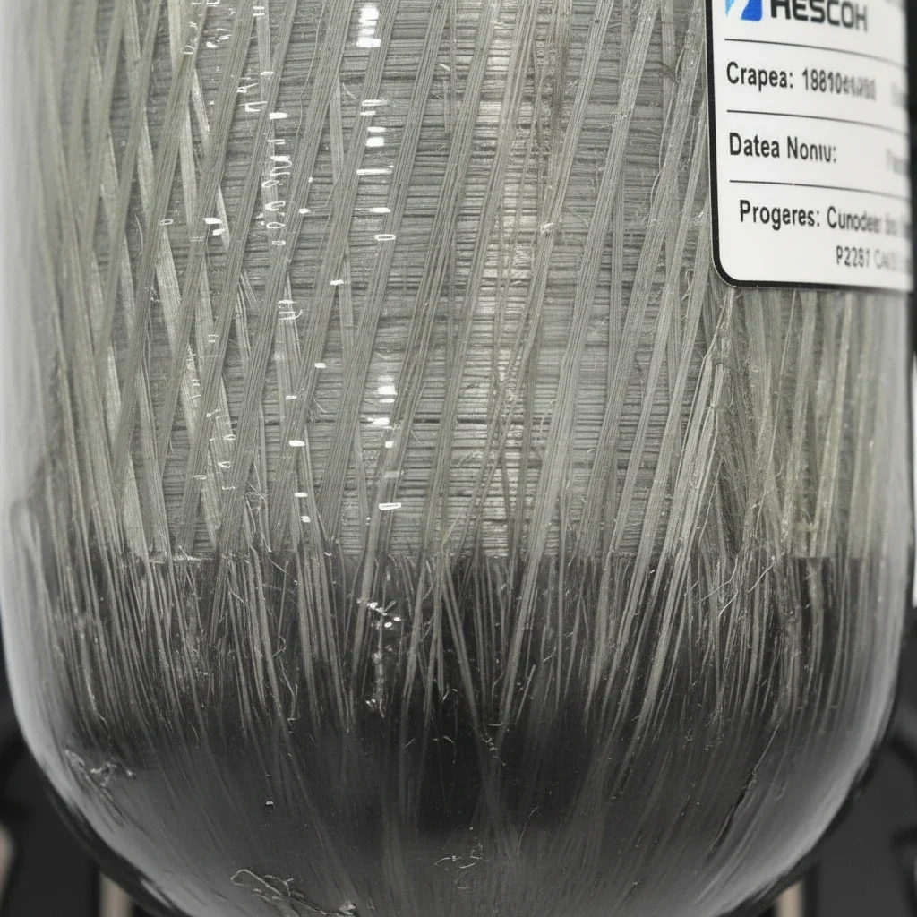 Cilindro de fibra de carbono GERF SAFETY de 6.8L para equipo de respiración autónoma SCBA con etiqueta técnica