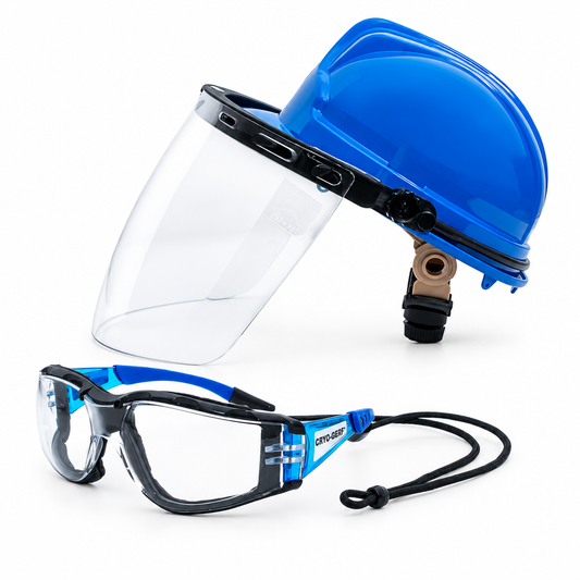 Portada combinada del casco con pantalla y las gafas GERF®
